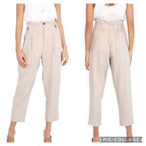 Lost in Lunar Alessandra Size Womens Small High-Rise Beige Linen Blend Pants NWT